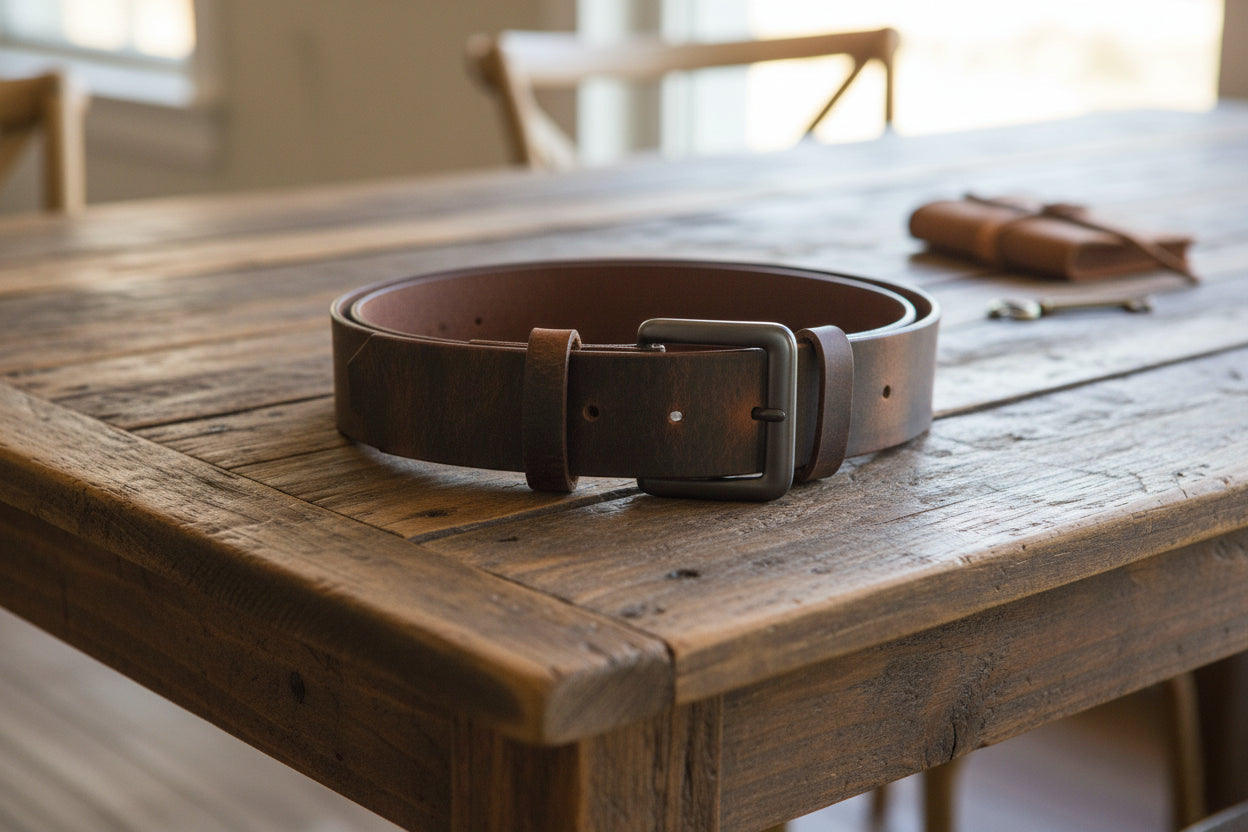 Full Grain Crazy Horse Buffalo Leather Belt